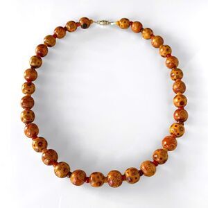 Painted Wooden Bead Necklace